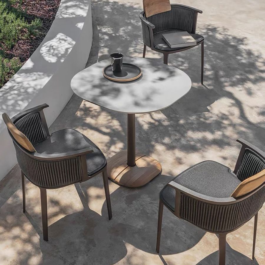 Industrial Style 1/3/4 Pcs Dining Set Outdoor Round Table Set