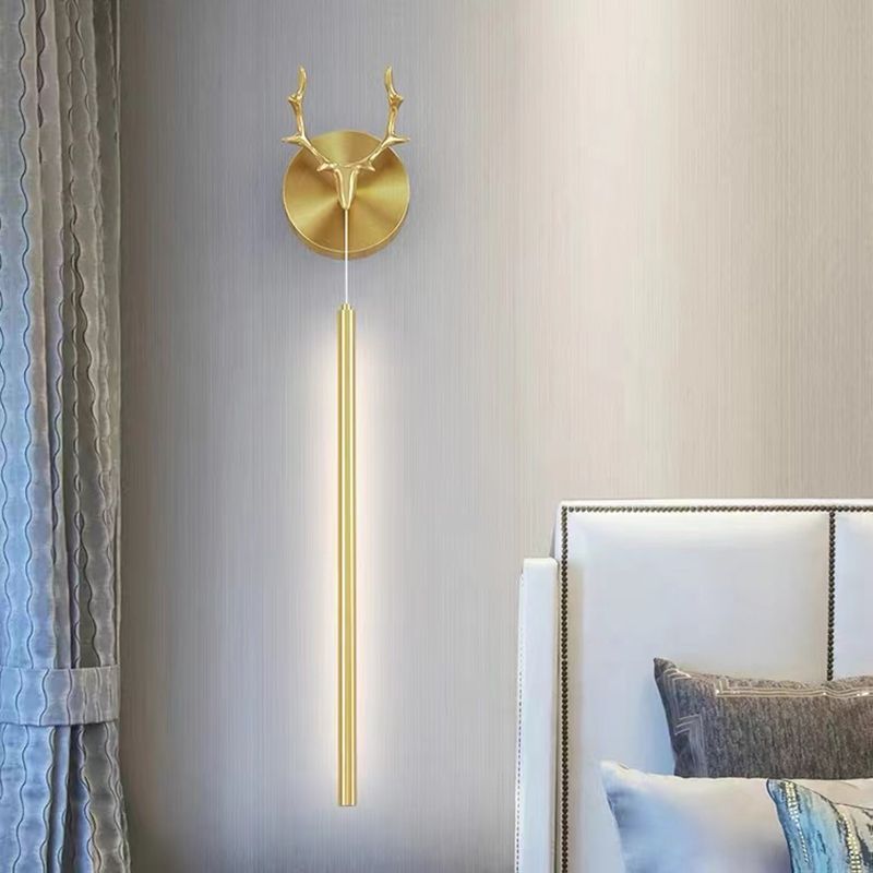 Modern Metal Wall Sconce LED Geometric Shape Wall Light with Acrylic Shade for Bedroom
