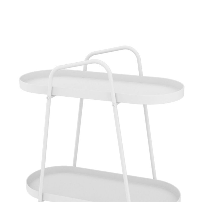 25.19" Tall 4 Legs Side Table with Metal Shelves Oval End Table Stand