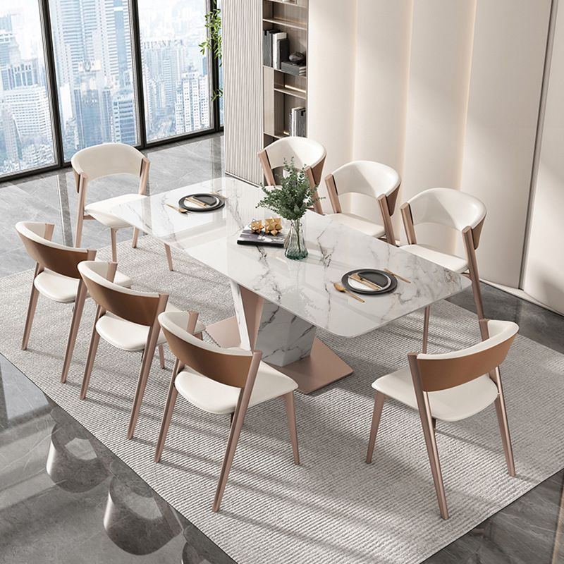 Modern Side Chair Metal Open Back Dining Room Chair for Brasserie