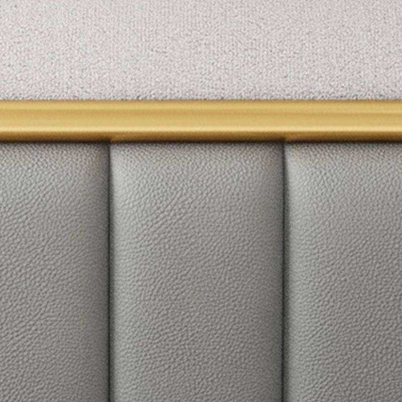 Glam Style Rectangular Headboard Standard Bed with Panel Headboard Bed