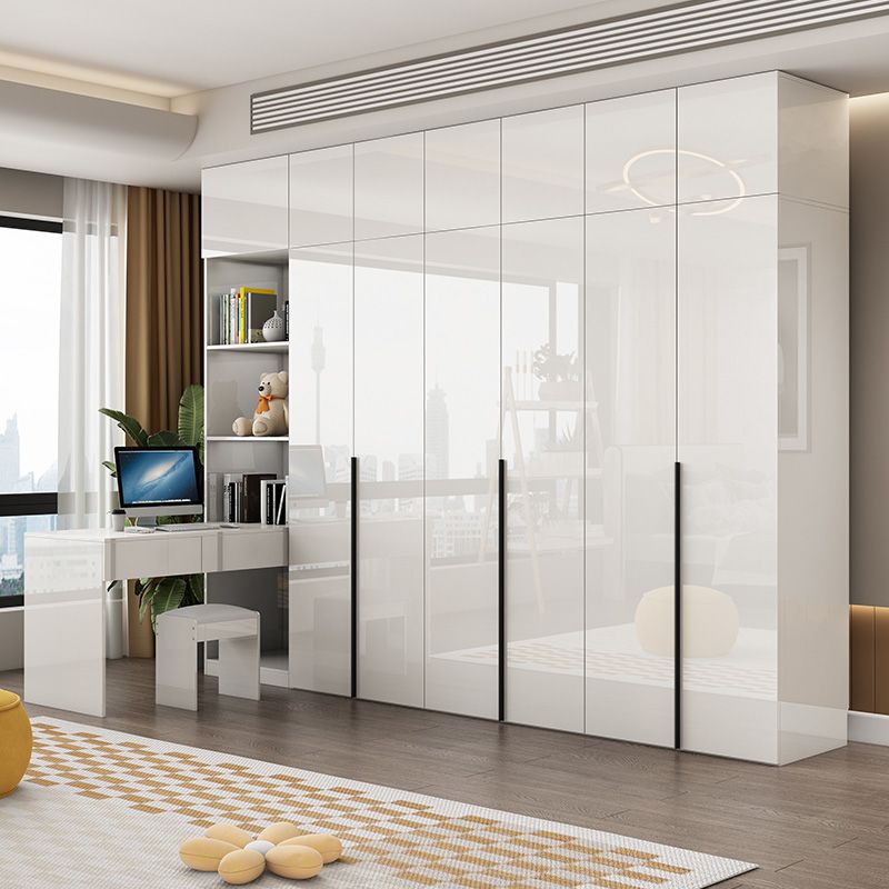 White Colour Wooden Wardrobe Soft Close Drawer Wardrobe Closet for Bedroom