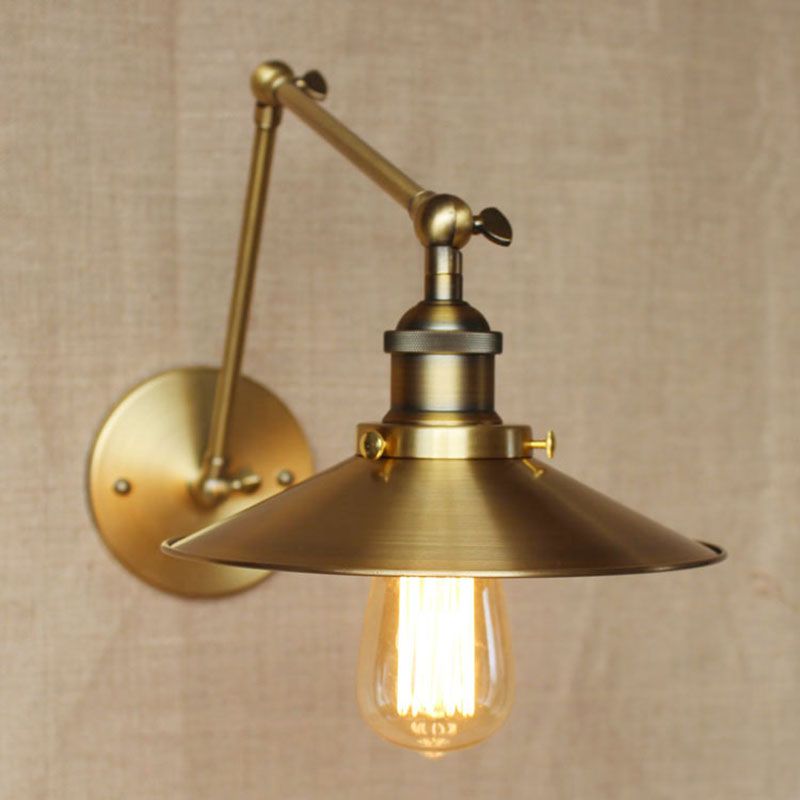 Industrielle Scheune Schwung Arm Saftleuchten Metall 1-Licht-Wandlampe in Chrom und Schwarz