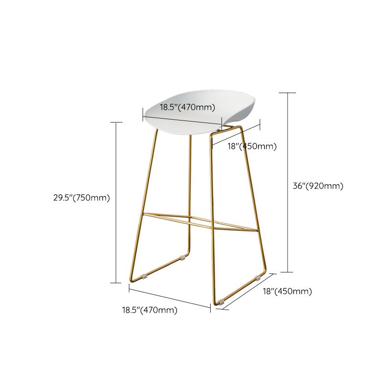Scandinavian Metal Bar Stool Acrylic Patio Bar Stool with Gold Base
