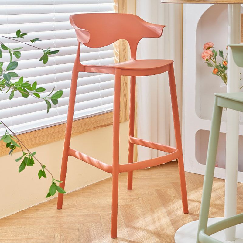 Scandinavian Matte Finish Plastic Barstool Armed Milk Tea Shop Stool
