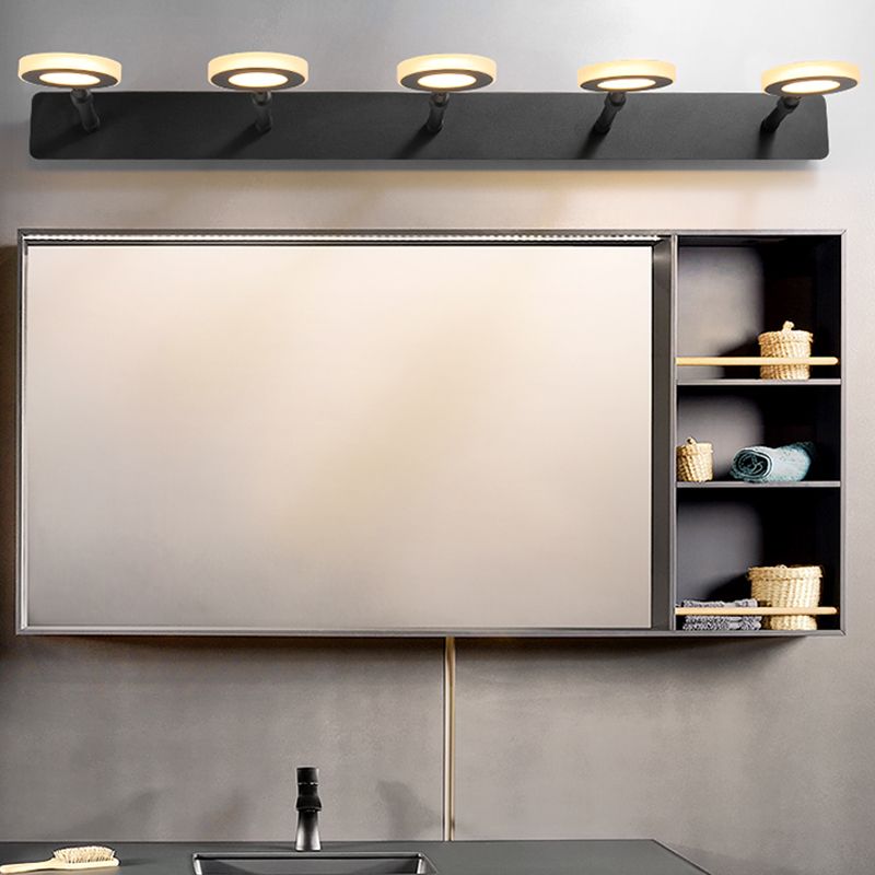 Modern Simple Mirror Lamp Fixture LED Round Makeup Mirror Lamp for Bathroom Toilet