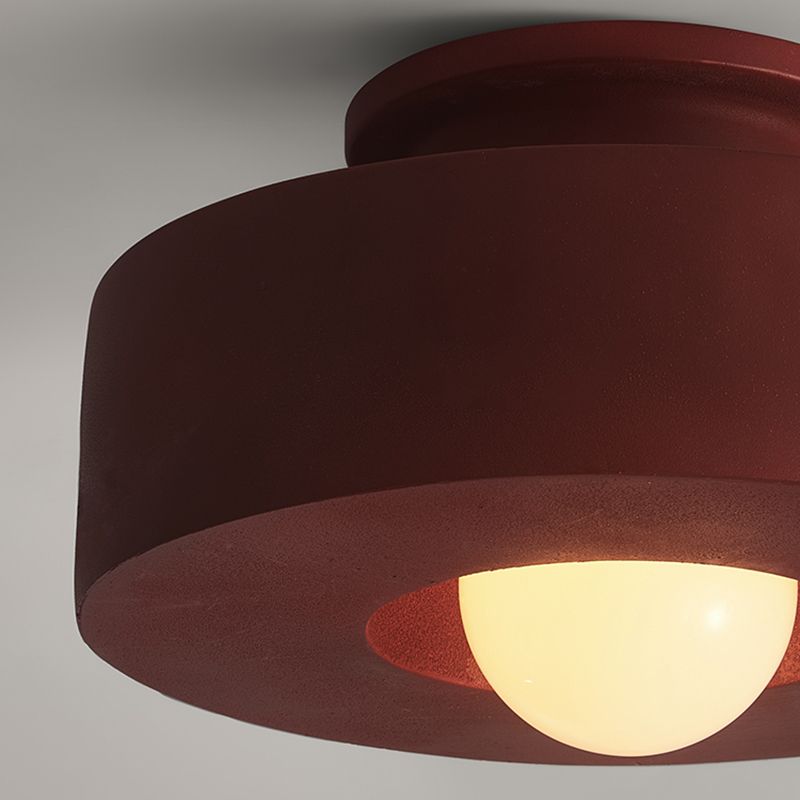 Drum Shape LED Ceiling Flush Contemporary 1 - Light Flush Mount