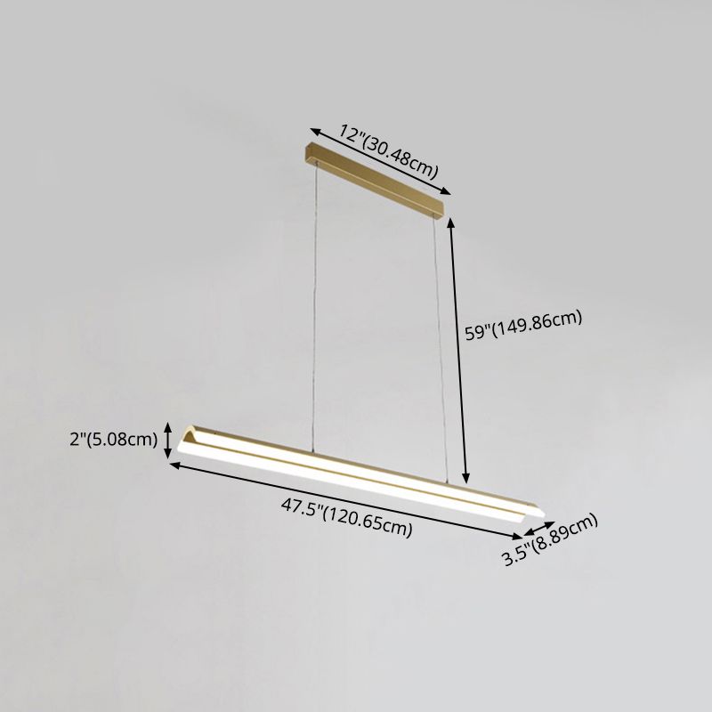 Metal Rectangle Pendent in Modern Style LED Suspended Lights for Office Conference Room