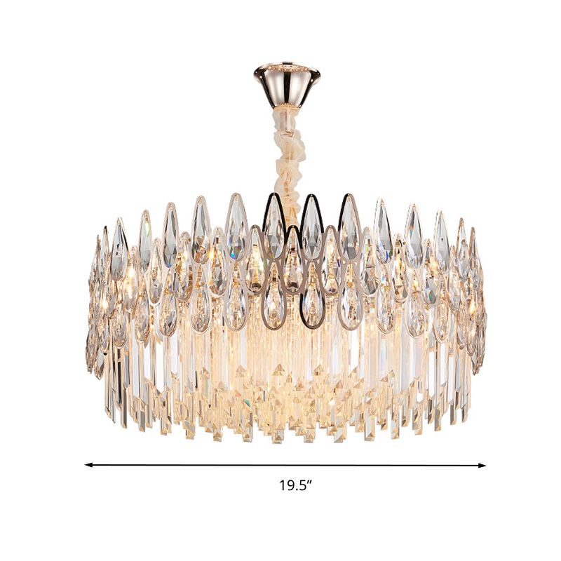 7 têtes tambour lustre pendentif éclair