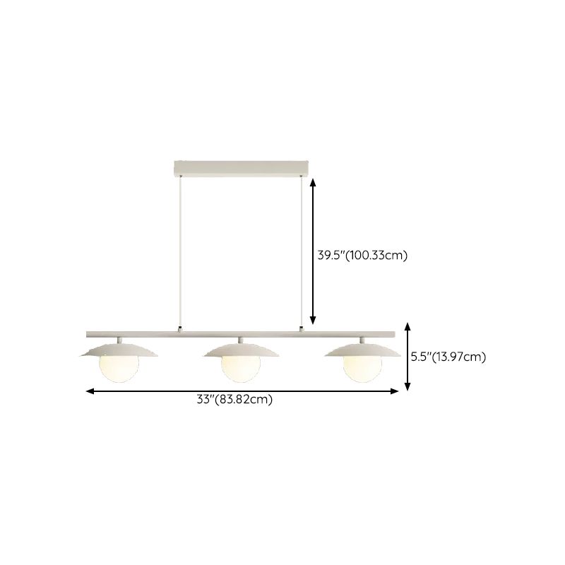 3/4-Light Modernism White Kitchen Island Lighting LED Island Pendant Lighting