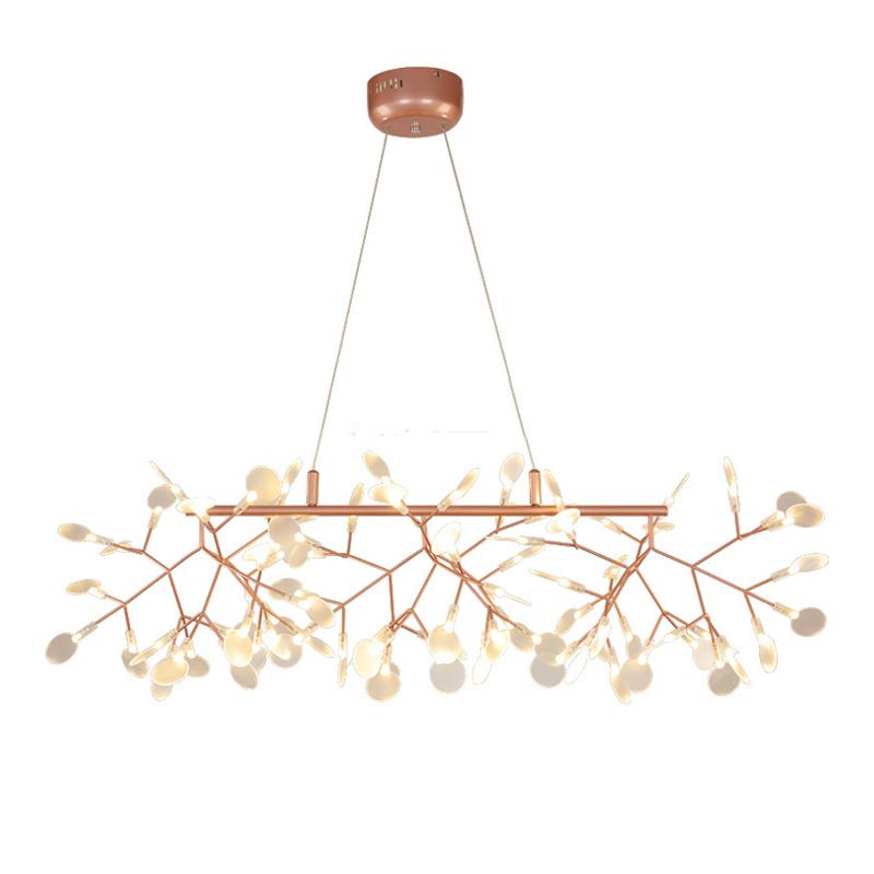 Gold de rosa contemporáneo lineal accesorios de iluminación de la isla lámpara de lámpara