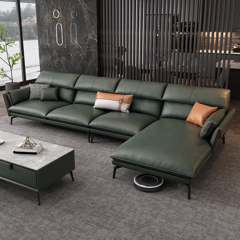 Stain Resistant Modernism Sofa & Chaise Flared Arm Sectional