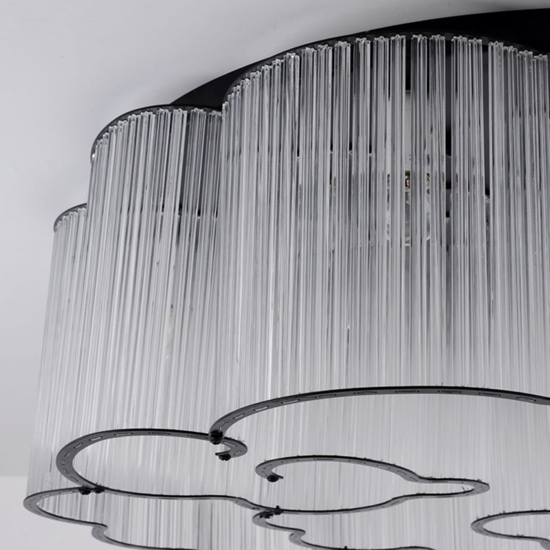 Nordic Style Ceiling Light Cloud Shape Ceiling Lamp with Glass Shade for Bedroom