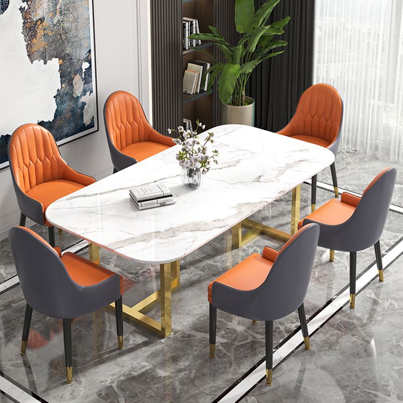 Sillas de comedor de madera Glam, sillas de comedor de piel sintética para uso doméstico (juego de 2)