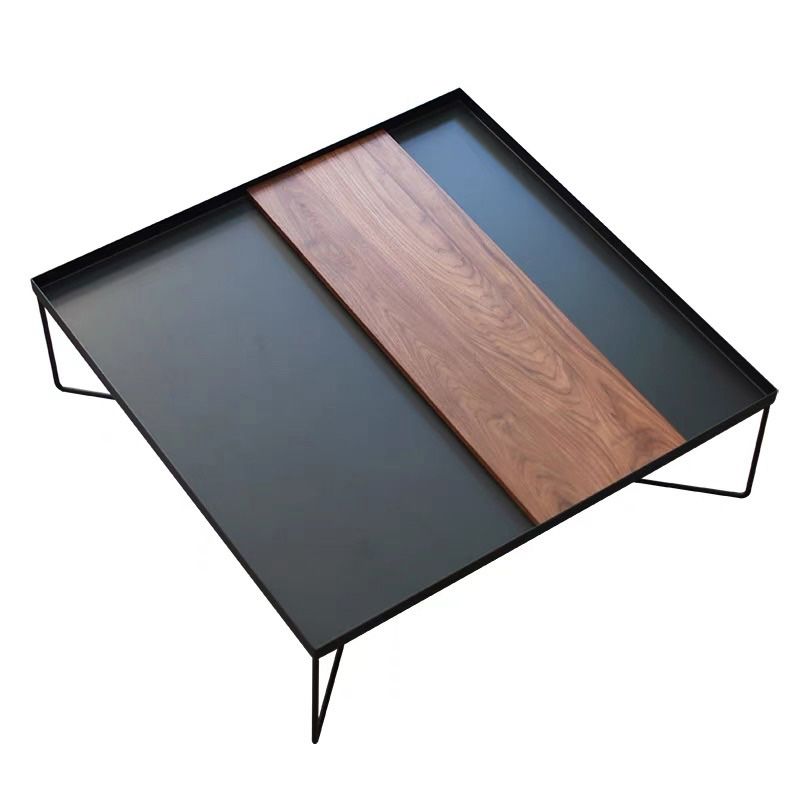 Modern Style Cross Table Base Wrought Iron Black Square & Rectangular Coffee Table