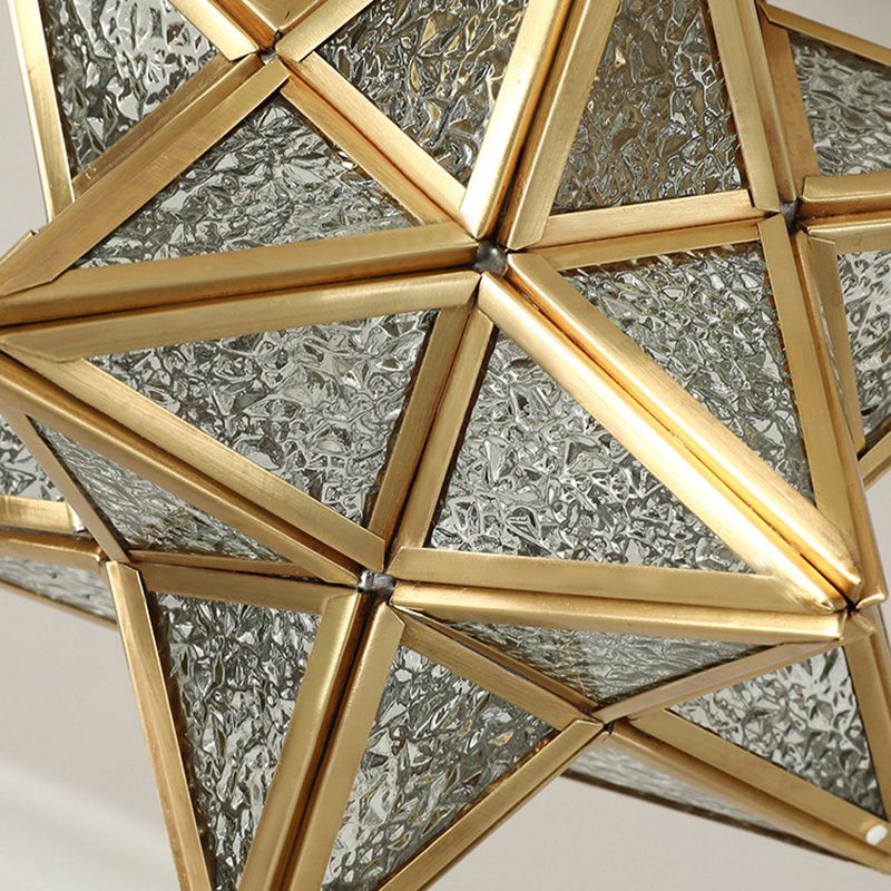 Contemporary Ceiling Lighting Star-Shade Flush Mount Fixture with Glass for Hallway