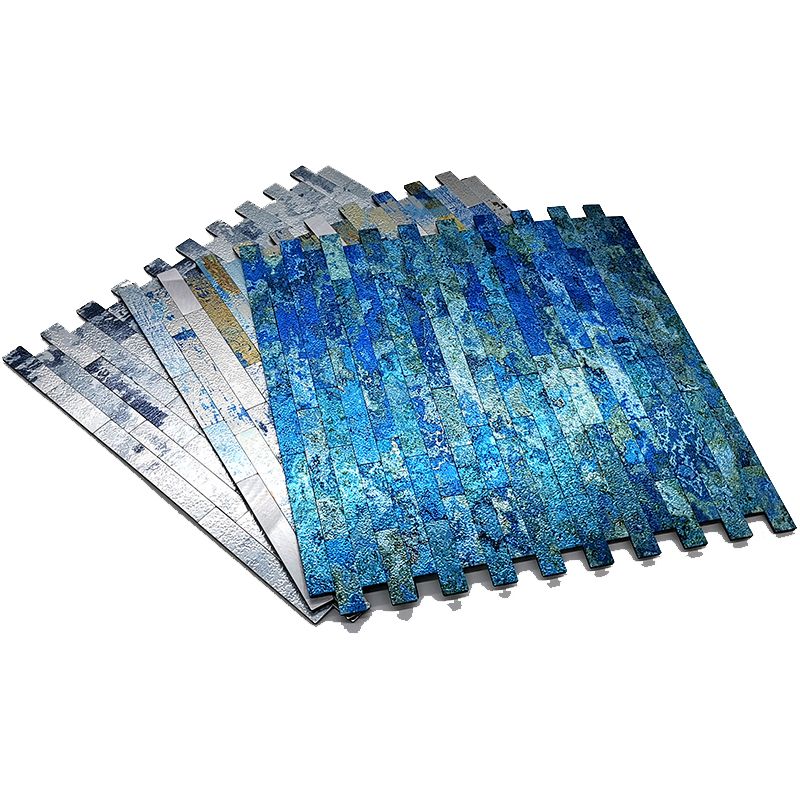 Aluminum Tile Peel and Stick Tile Bathroom Waterproof Backsplash Peel and Stick Wall Tile