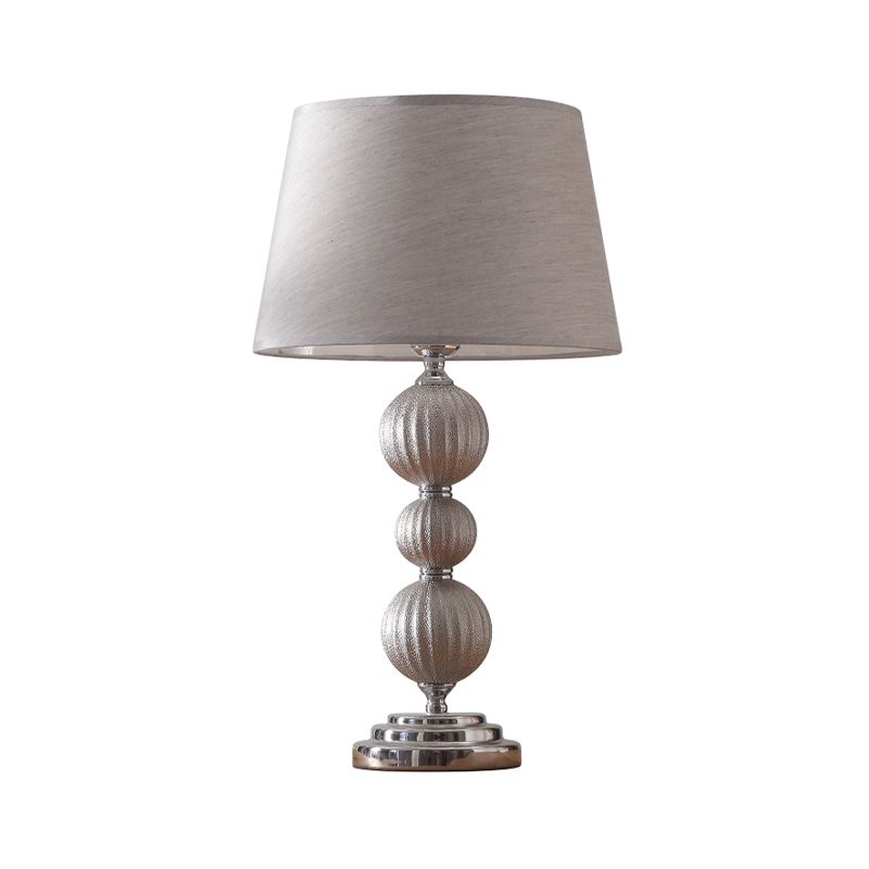 1 tête de chevet de chevet en céramique lampe de nuit en argent minimal Lumière avec une teinte en tissu conique