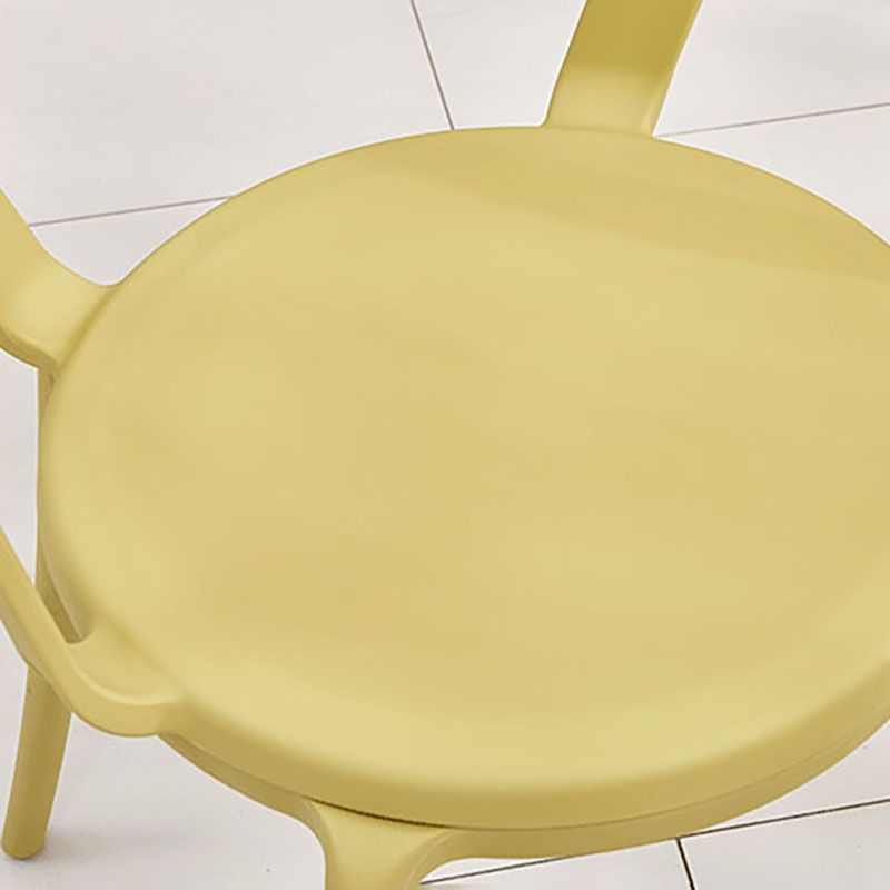 Contemporary Kitchen Chair Dining Arm Side Chair with Plastic Legs