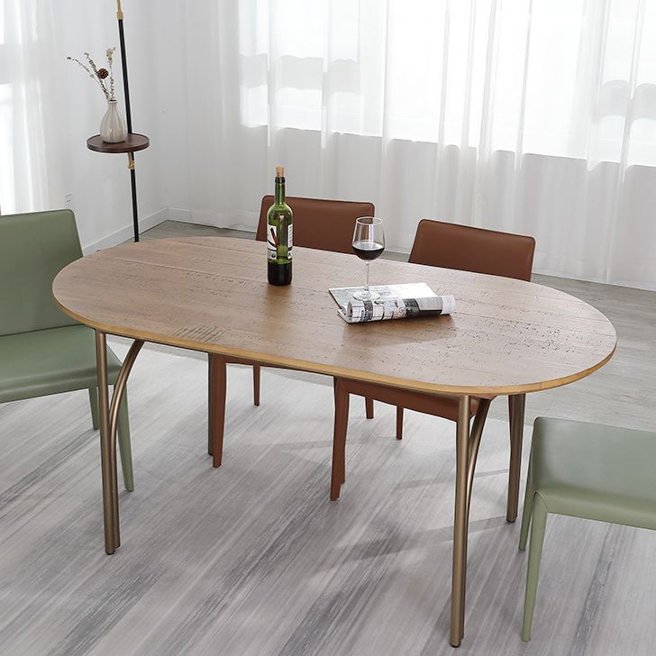 Moderner Stil Masster Holz Esstisch Brauner ovaler Tisch mit 4 Beinen für Esszimmer