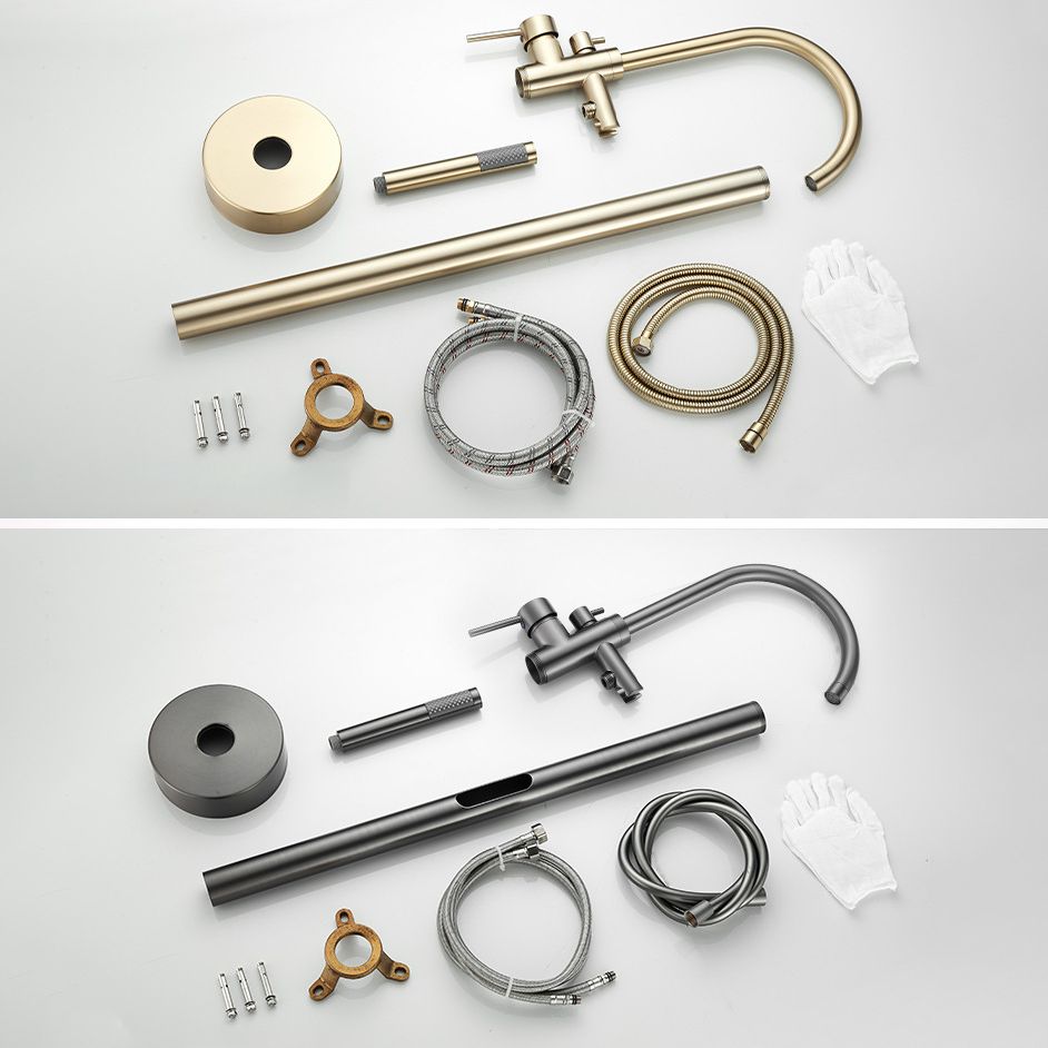 Floor Mounted Freestanding Tub Filler Metal Freestanding Tub Filler Trim with Spray Gun