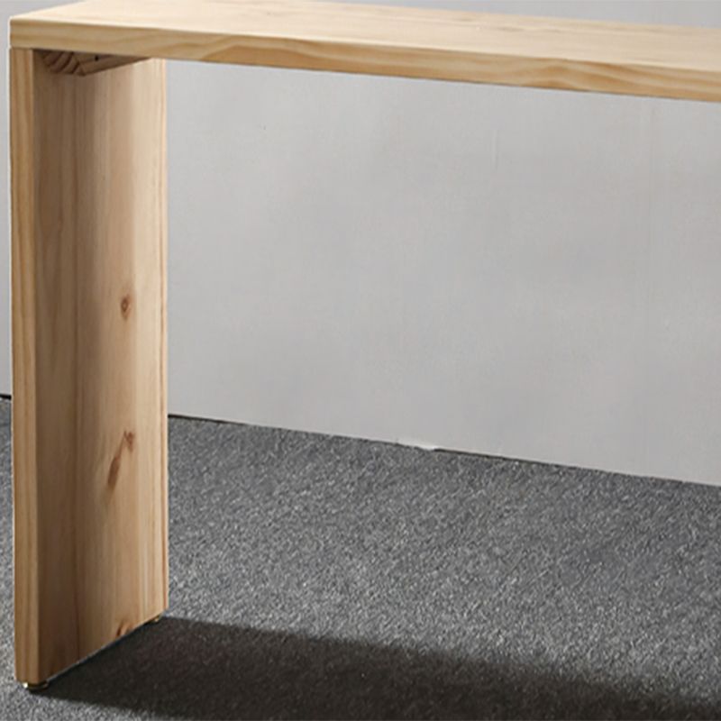 Rectangle Standard Height Bar Table Pine Solid Wood Bar Dining Table with Double Pedestal