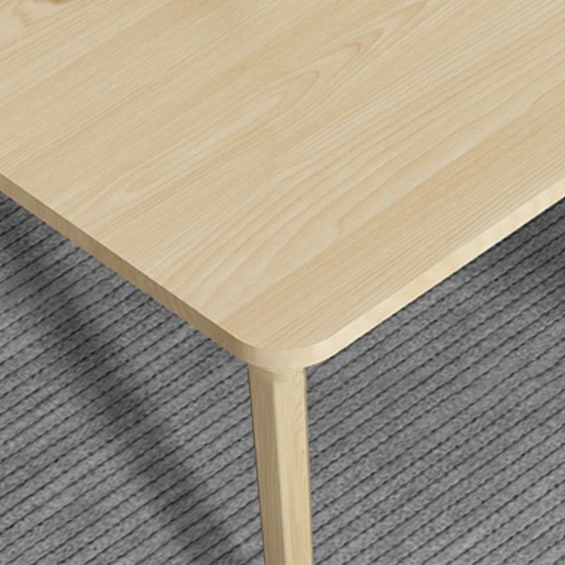 Mesa rectangular contemporánea de madera maciza, mesa superior de madera con 4 patas