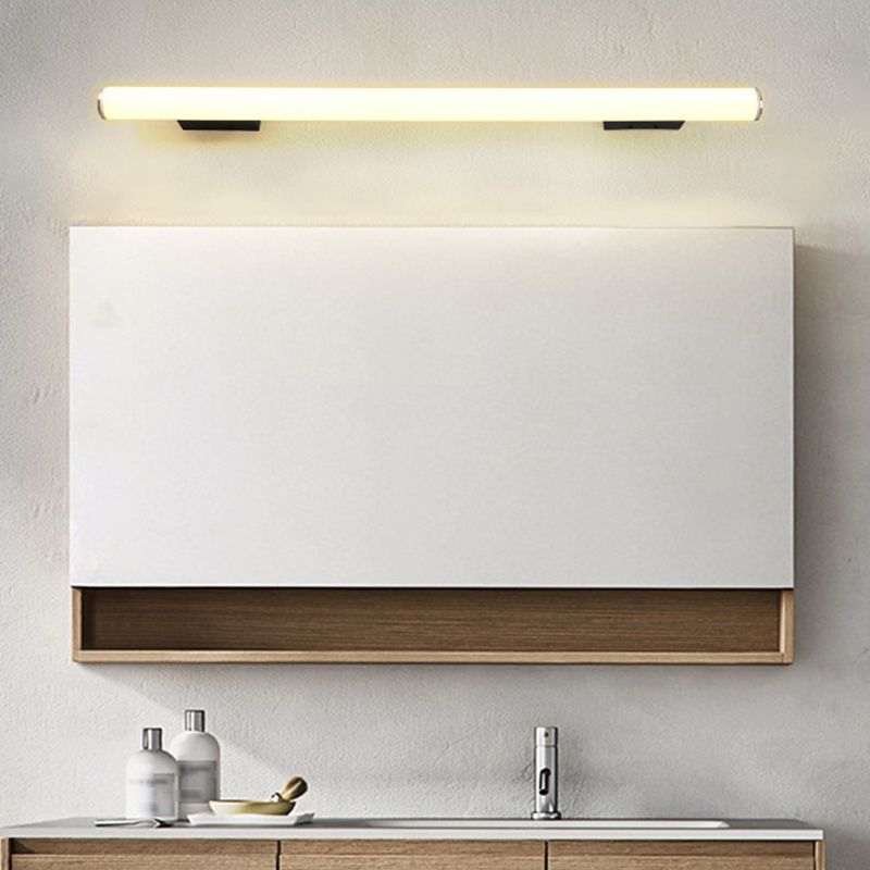 Metal Linear Vanity Lamp Modern 1-Light Vanity Wall Lights in White