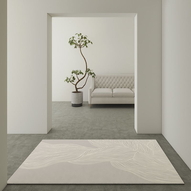 Solid Color Simplicity Area Carpet Polyester Random Stripe Indoor Rug Easy Care Rug for Living Room