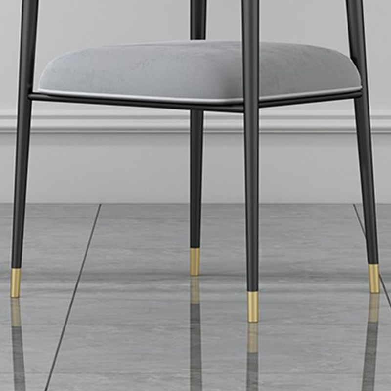 Industrial Upholstered Velvet Arm Chair Open Back Dining Chair for Home