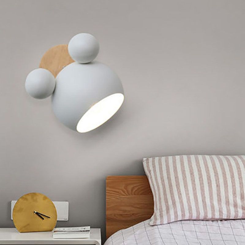 Nordic Modern Wall Sconce 1-Light Iron Wall Mounted Lighting for Bedroom