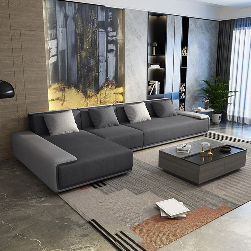 Contemporary L-Shape Sectional Sofa with Pillow Top Arm for Living Room