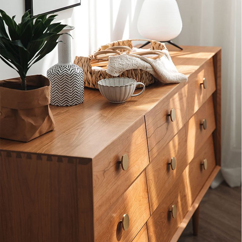 Modern Chest Pine 9 - Drawer Rectangle Straight Legs Accent Chest