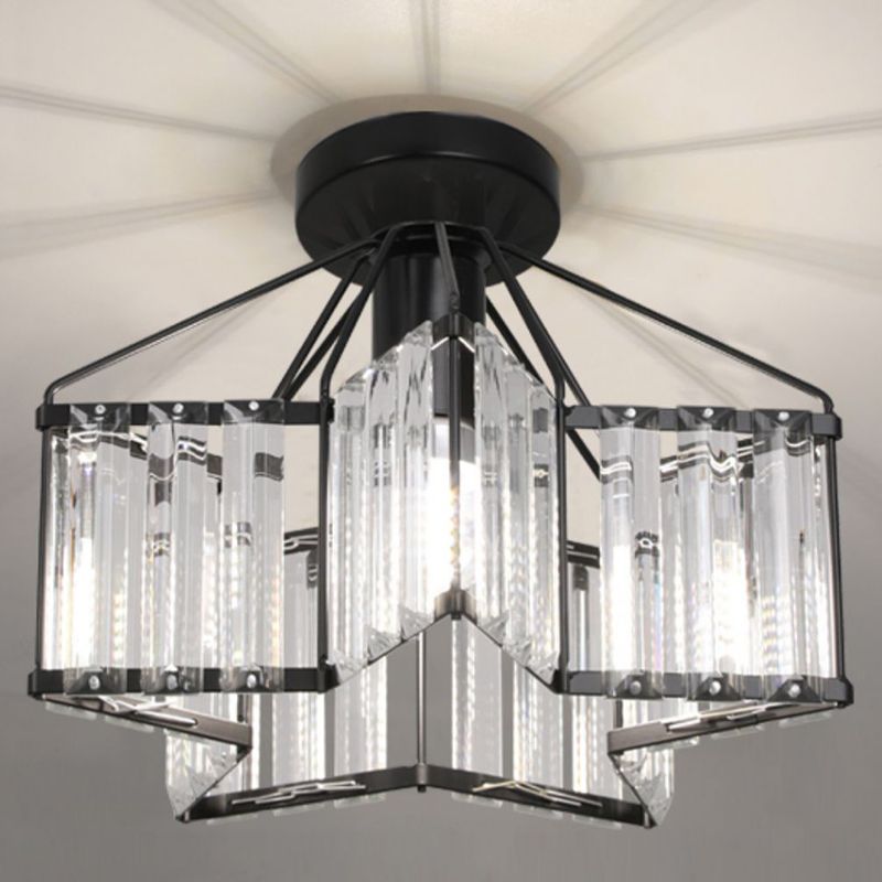 Modern Ceiling Light Creative Flush Mount Ceiling Light Fixture with Crystal Shade