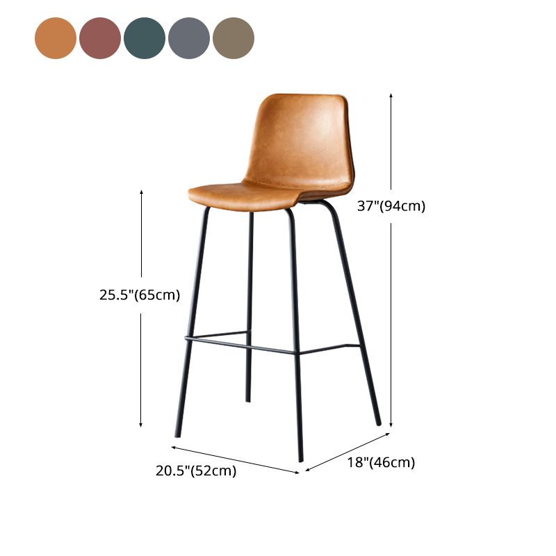 Industrial Upholstered Distressed Quilted Barstool Indoor Tall Stool with Bucket Seat