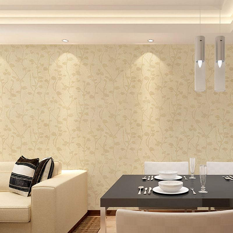 Shimmer Vinyl Plant Wallpaper Rust Peel and Stick Removable Wall Covering, 19.5' L x 23.5" W