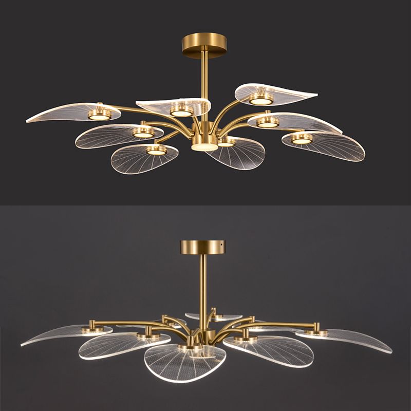 Luz de montaje semi rascuble de hoja acrílico acrílico simplicidad al ras del techo lámparas para dormitorio