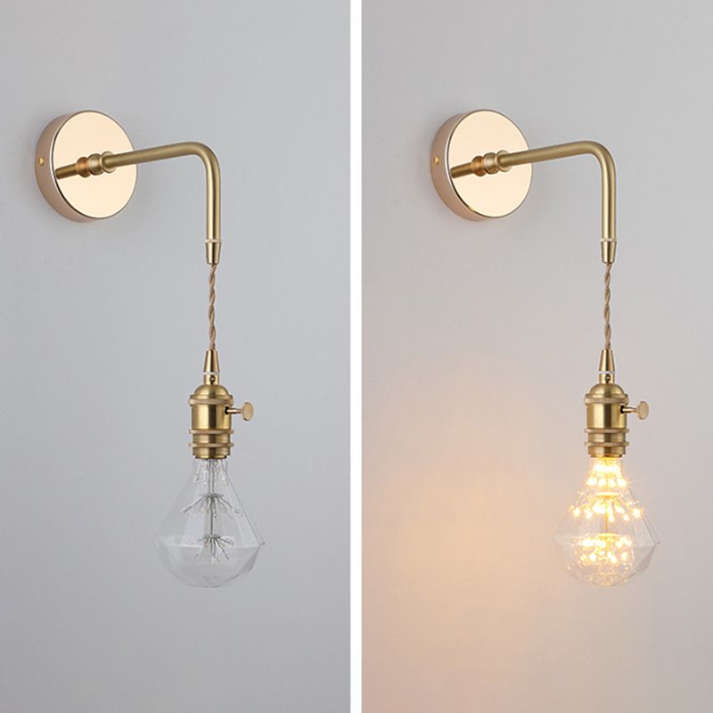 Unico illuminazione da parete in stile moderno in stile moderno 1 luce sconce leggera in oro