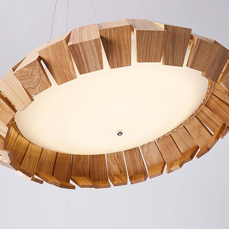 Contemporary Wooden Hanging Light Household Pendent Lighting Fixture for Living Room