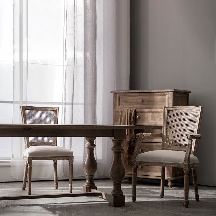 Fauteuil de salle à manger en bois avec coussin, chaise d'appoint à dossier ouvert pour la maison