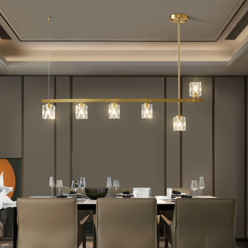 Contemporary 4/5/6-Light Golden Kitchen Island Lighting LED Ceiling Light