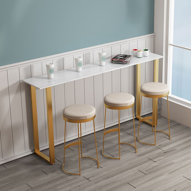 Scandinavian Backless Round BarStools for Home Upholstered Counter Height Stool