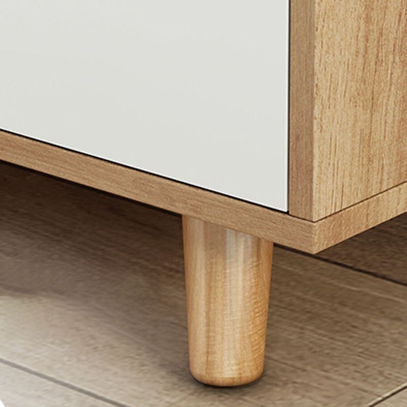 Modern Knobs Side Cabinet Rectangle Wood Storage Cabinet with Drawer
