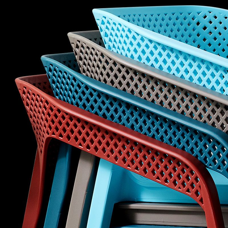 Modern Style Plastic Dining Armchair Open Back Stackable Dining Arm Chair