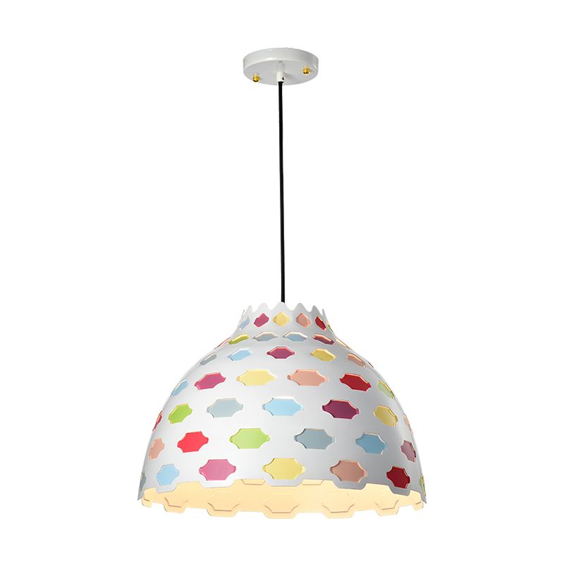 Hemisphere Metal Hanging Lighting Modernism 1 Bulb Multi-Color Ceiling Pendant Light