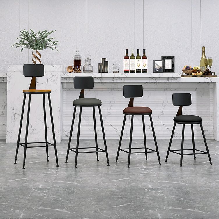 Industrial Footrest Bristol Stool Matte Finish Iron Bar Stool