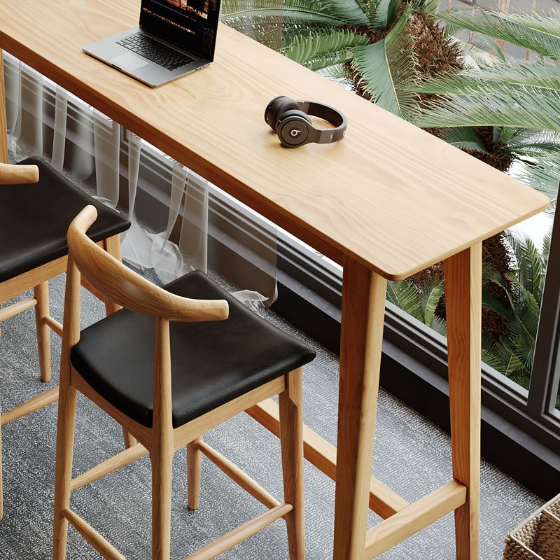 1/4 Pieces Table and Stool Set Modern Solid Wood Pub Dining Set