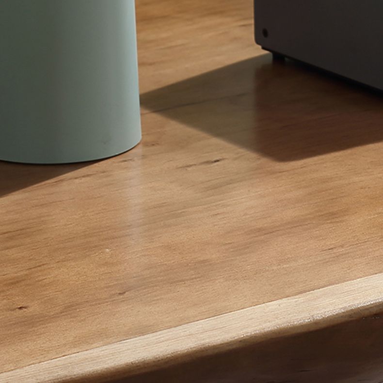 Solid Wood Top Dining Table Modern Rectangle Table with 4 Legs