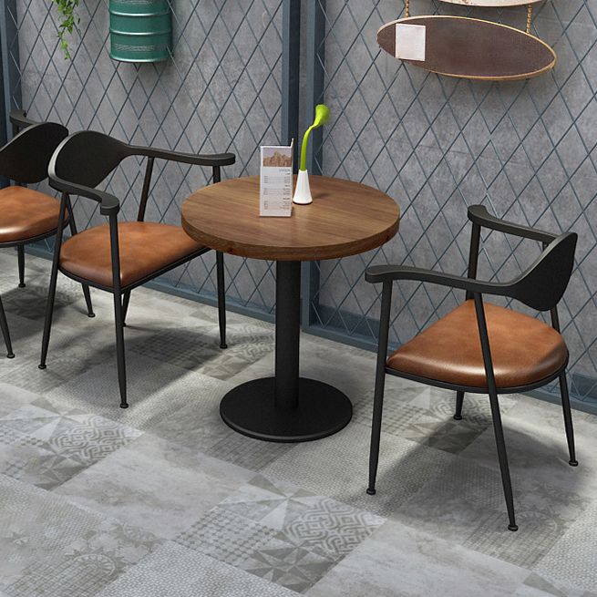 Industrial Massivholz Esstisch Brauner Tisch mit Metallbasis für Esszimmer