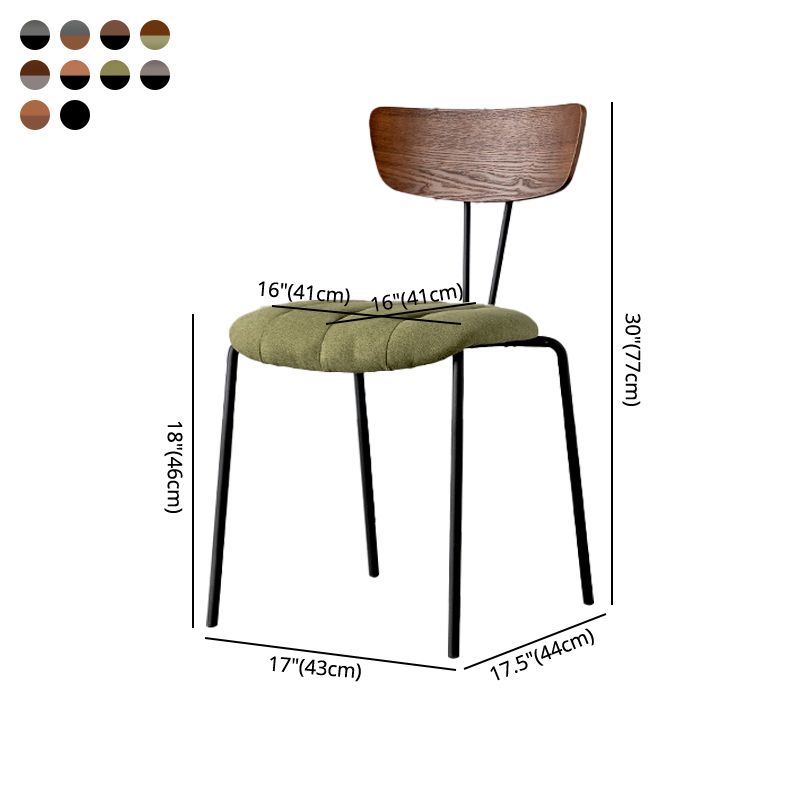 Silla lateral tapizada industrial con respaldo abierto y acabado mate (juego de 4)
